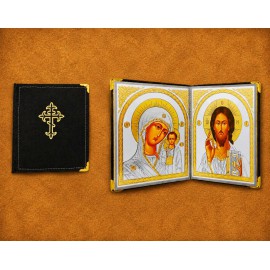 Δίπτυχη Εικόνα Ρωσικής Τεχνοτροπίας 19×31 εκ. με Δερματίνη